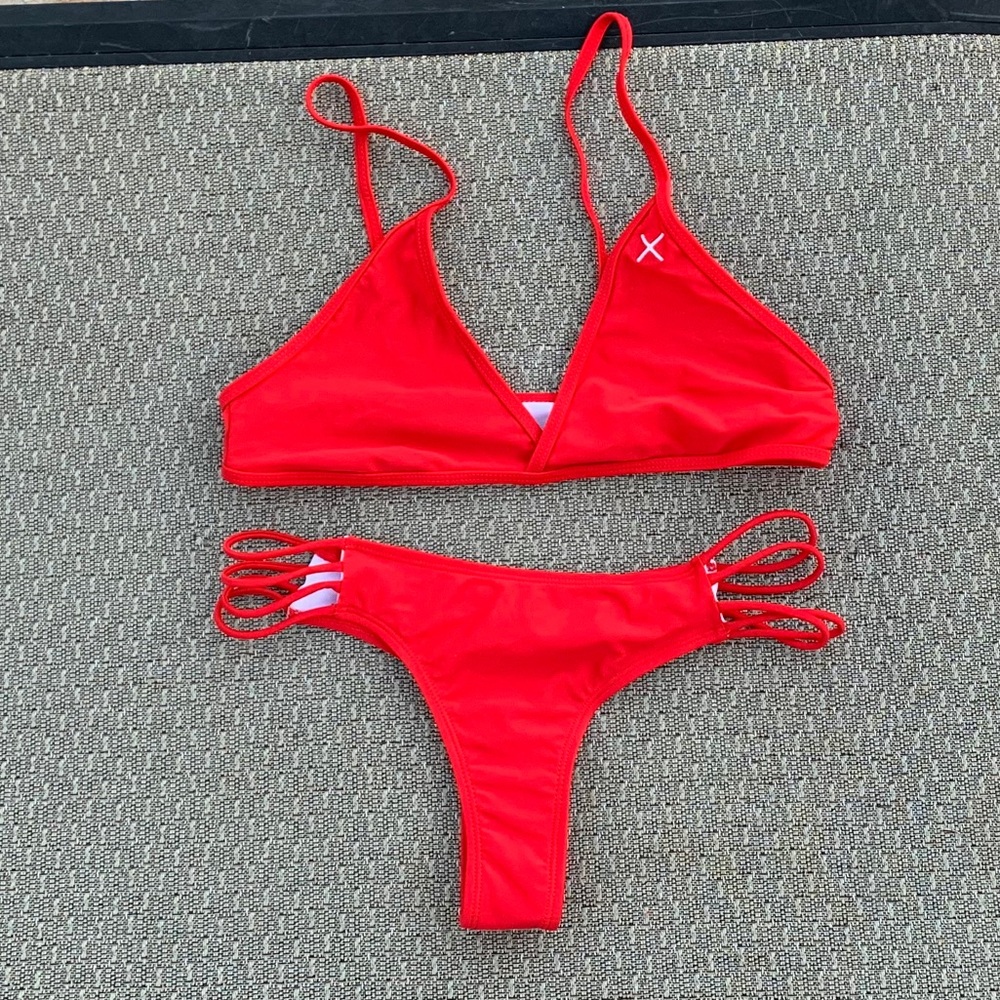 Boutine LA bikini set rose red red